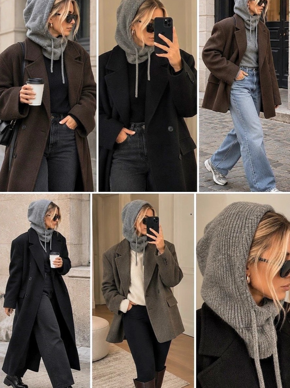 Gray Hooded Scarf Like New